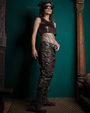 Corsaire Pants Woman / Waxed Denim - Brown SANDSOTIME