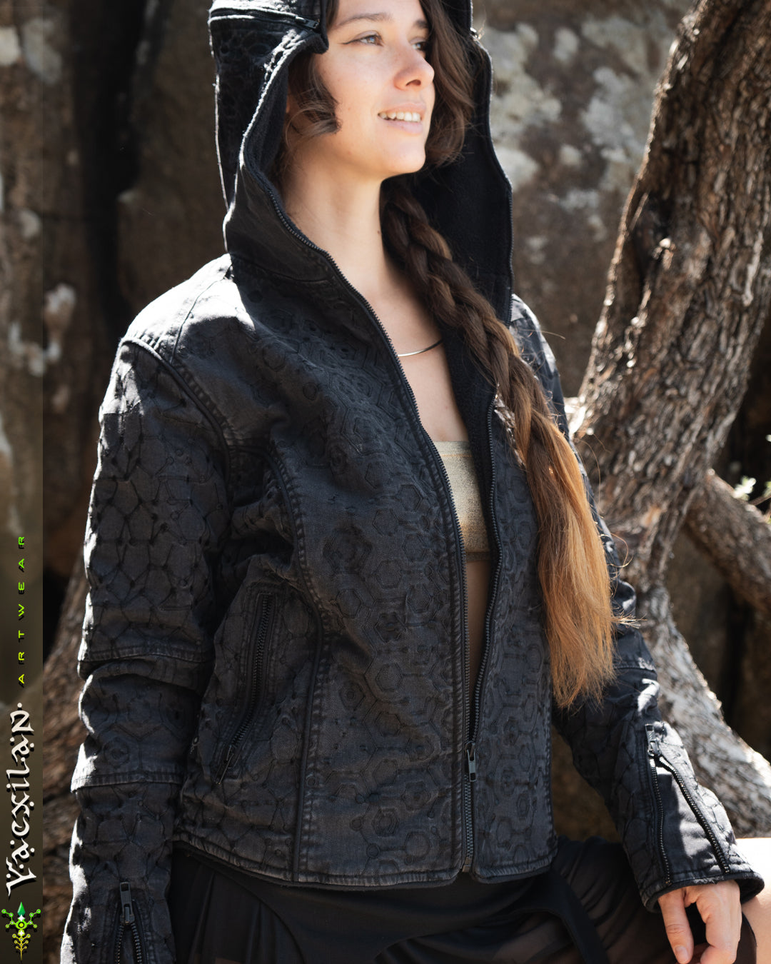 Hooded Jacket Woman / Denim Digital Embroidery - KAMBOZII PENTA