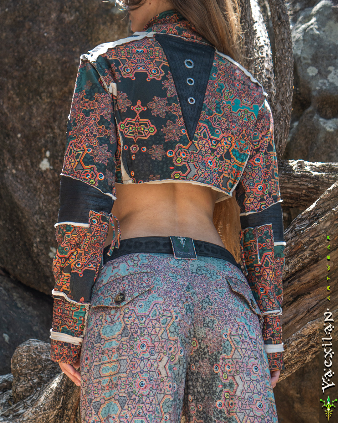 Crop Jacket Woman Neotokyo Punk / Cotton Looper Fake Leather - ATLANTHEON