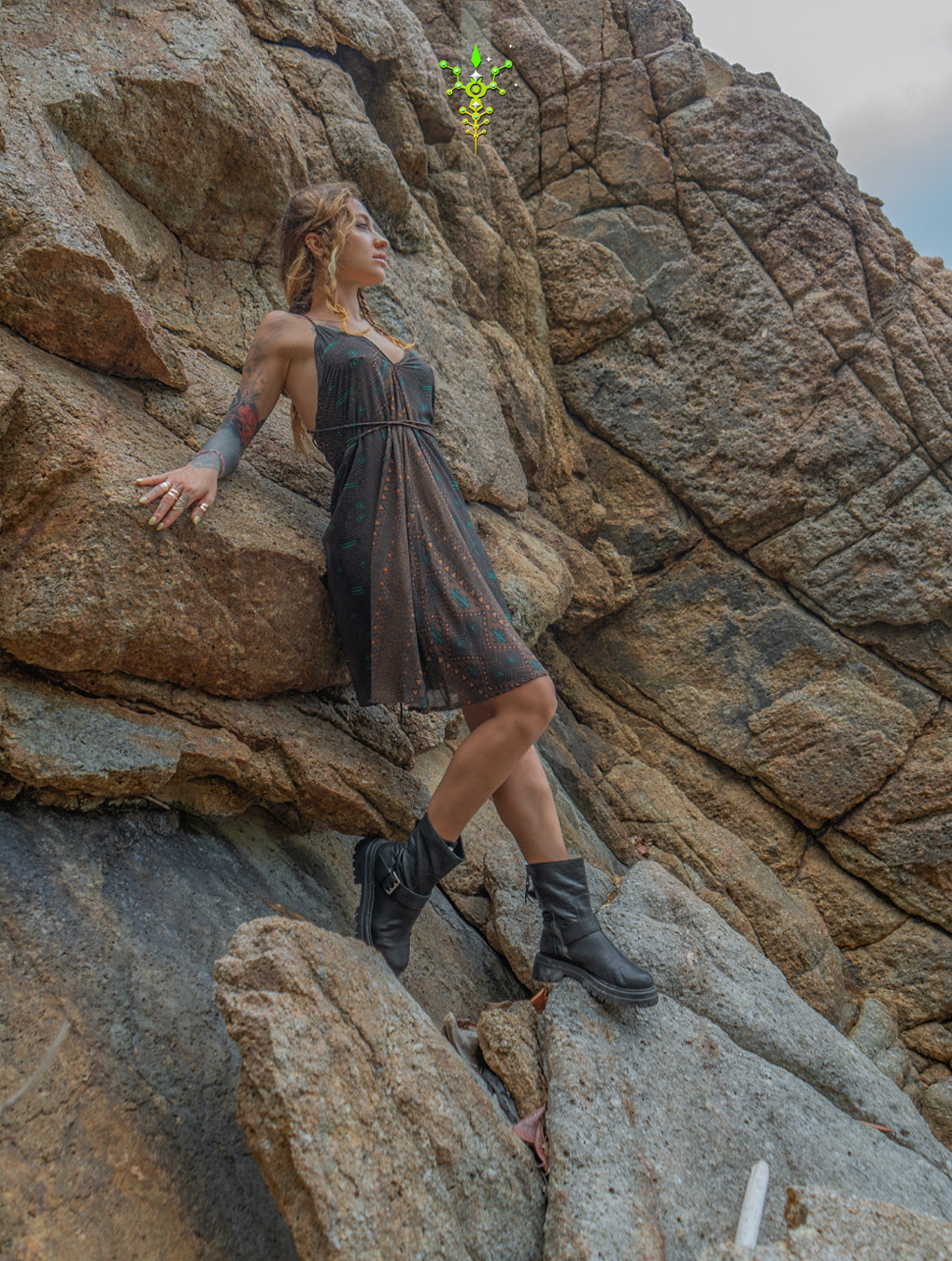 Midi Dress Triangle / Bamboo - MUDGRASS