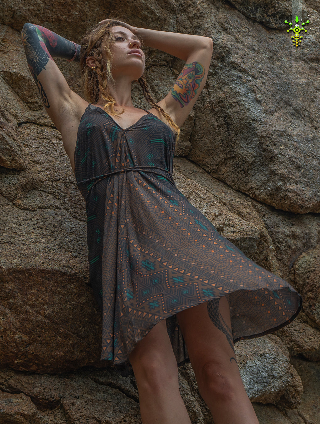 Midi Dress Triangle / Bamboo - MUDGRASS