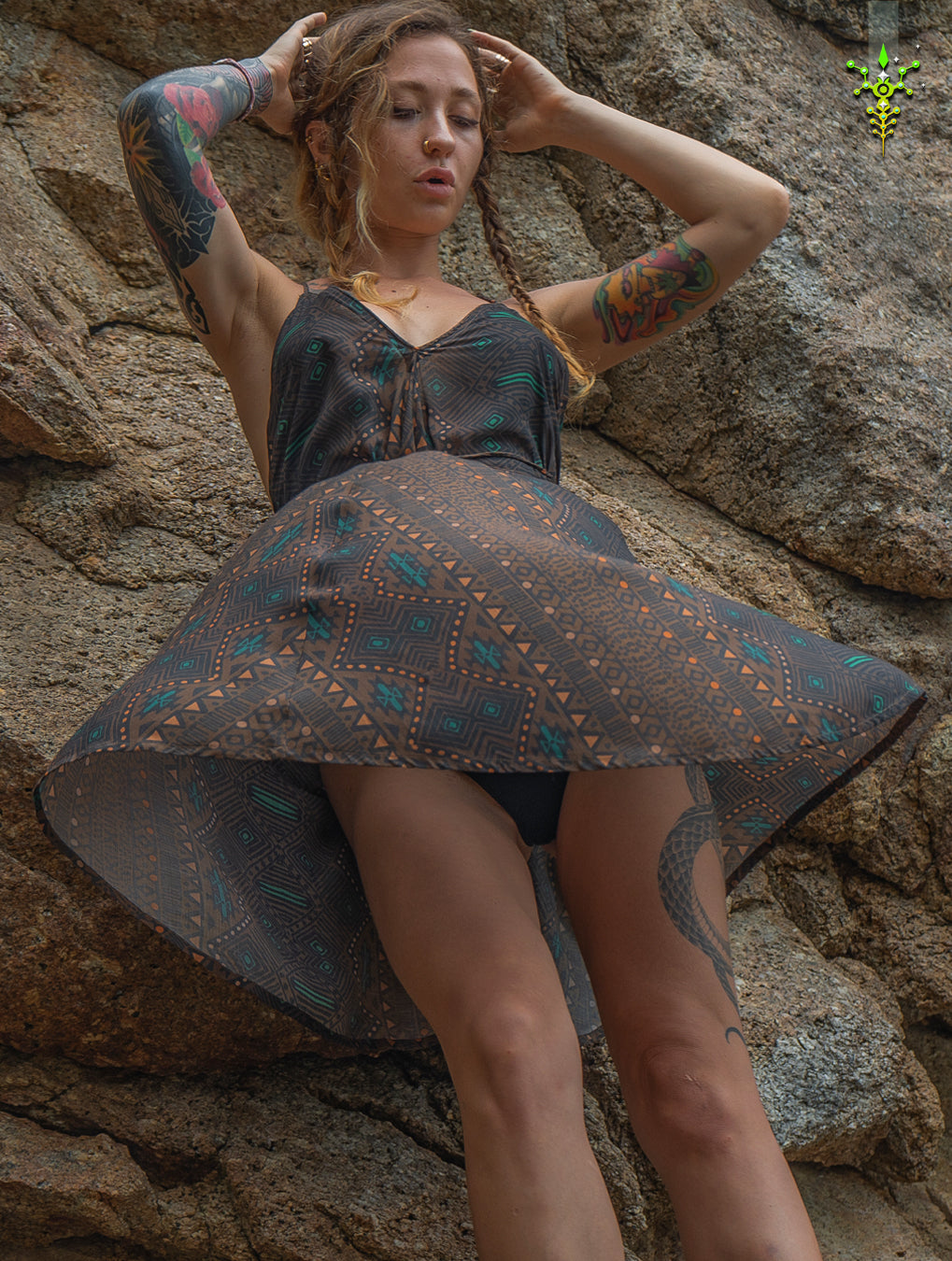 Midi Dress Triangle / Bamboo - MUDGRASS