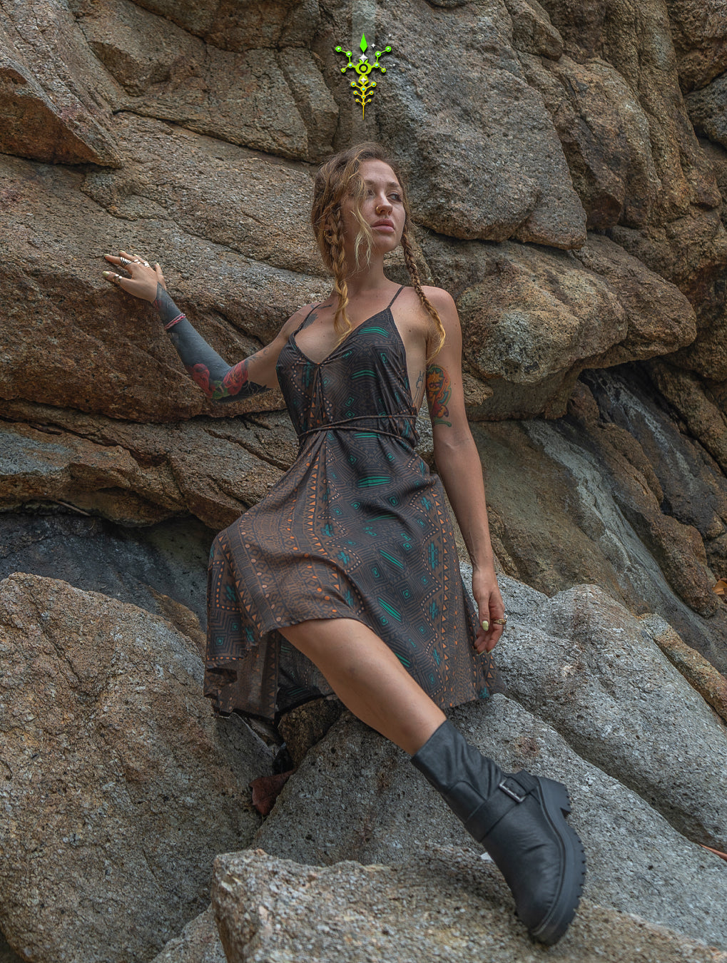 Midi Dress Triangle / Bamboo - MUDGRASS