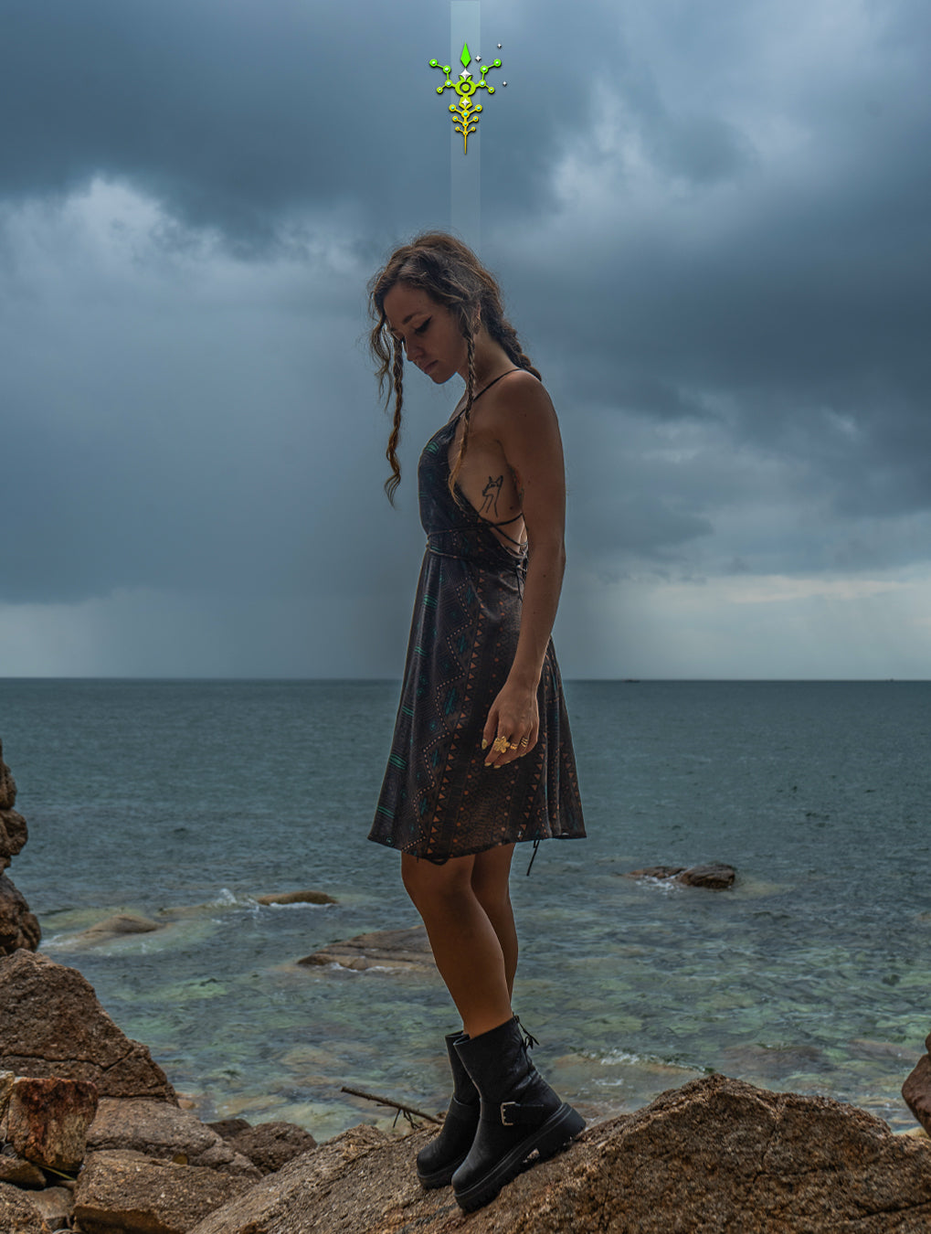Midi Dress Triangle / Bamboo - MUDGRASS