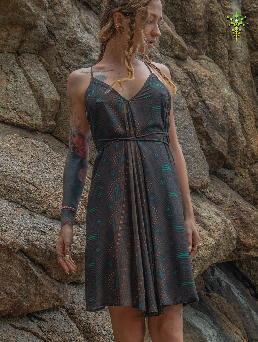 Midi Dress Triangle / Bamboo - MUDGRASS