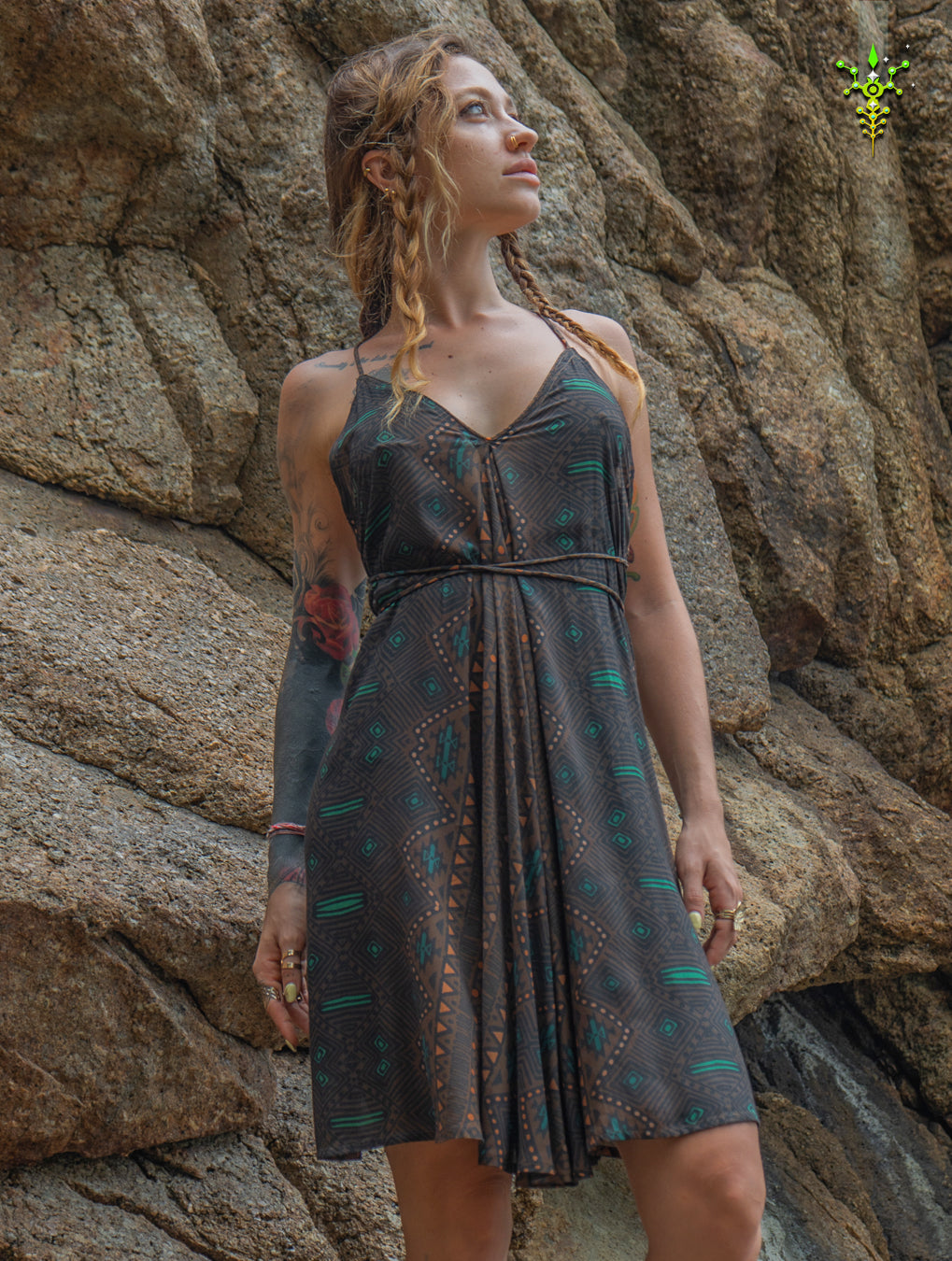 Midi Dress Triangle / Bamboo - MUDGRASS