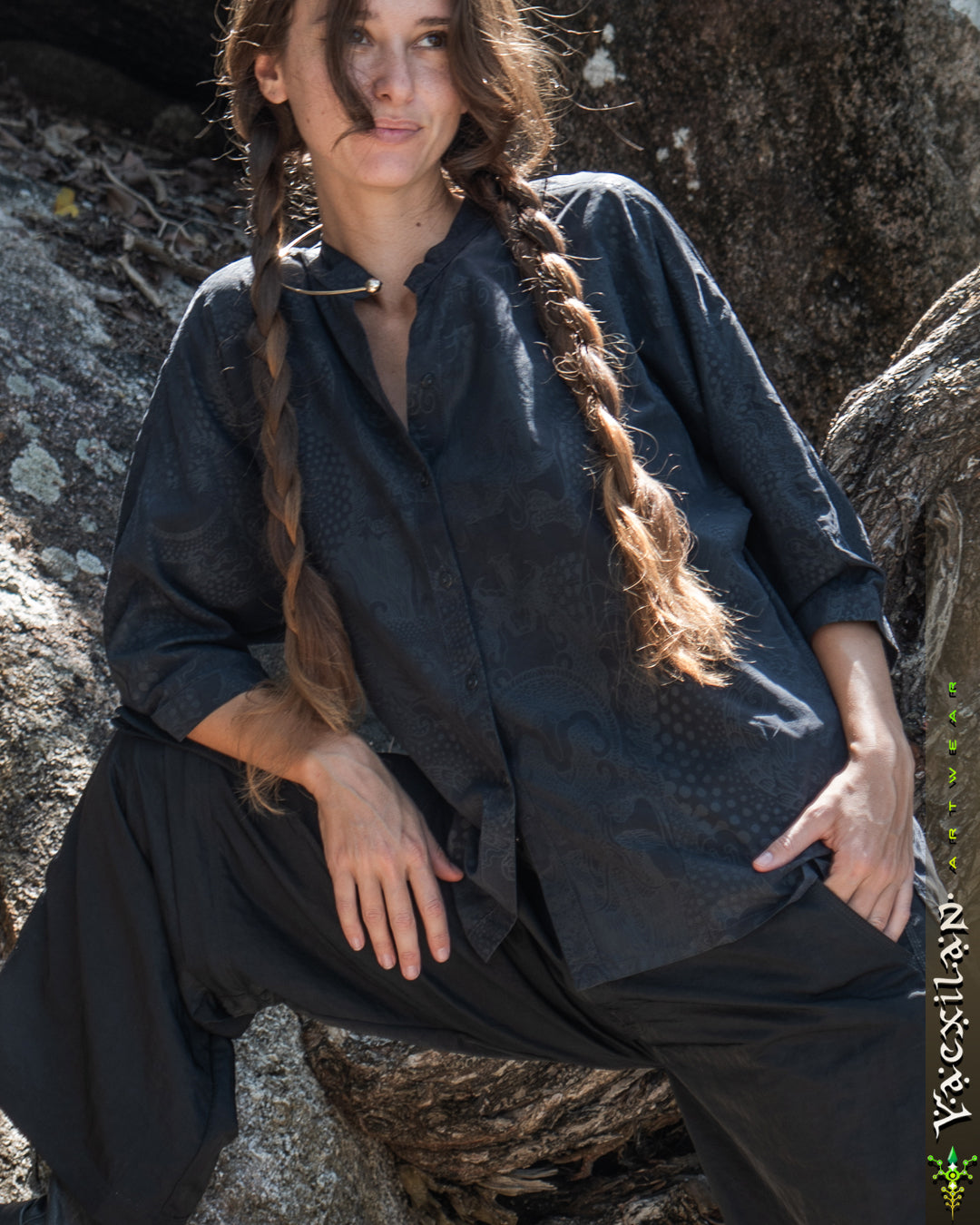 Shirt Woman Hiphop / Silk - BLAK DRAGONS