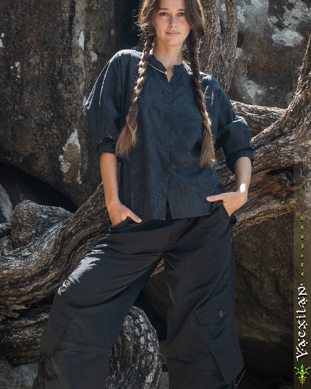Shirt Woman Hiphop / Silk - BLAK DRAGONS