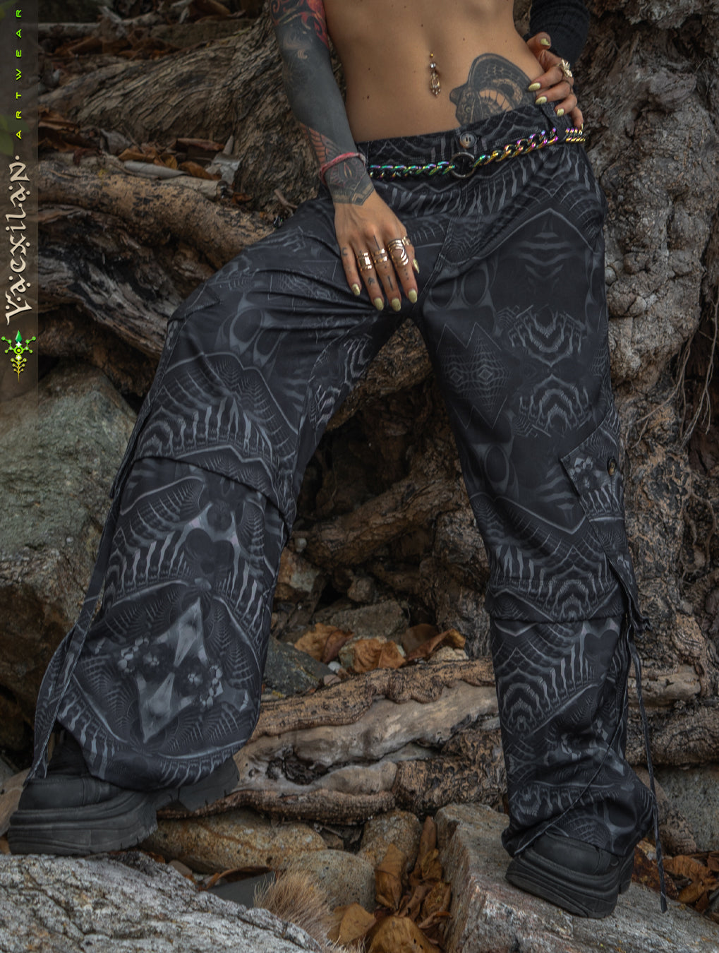 Pants Woman / Baggy Pockets Velvet Sky - SANDOKAN