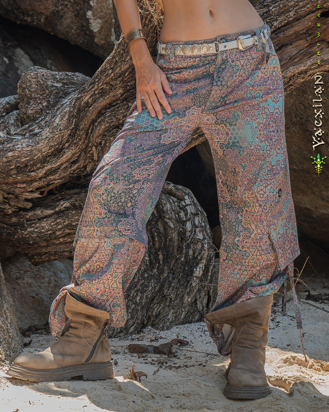 Pants Woman / Baggy Pockets Japanese Stretchy - ATLANTHEON White ARAKIS