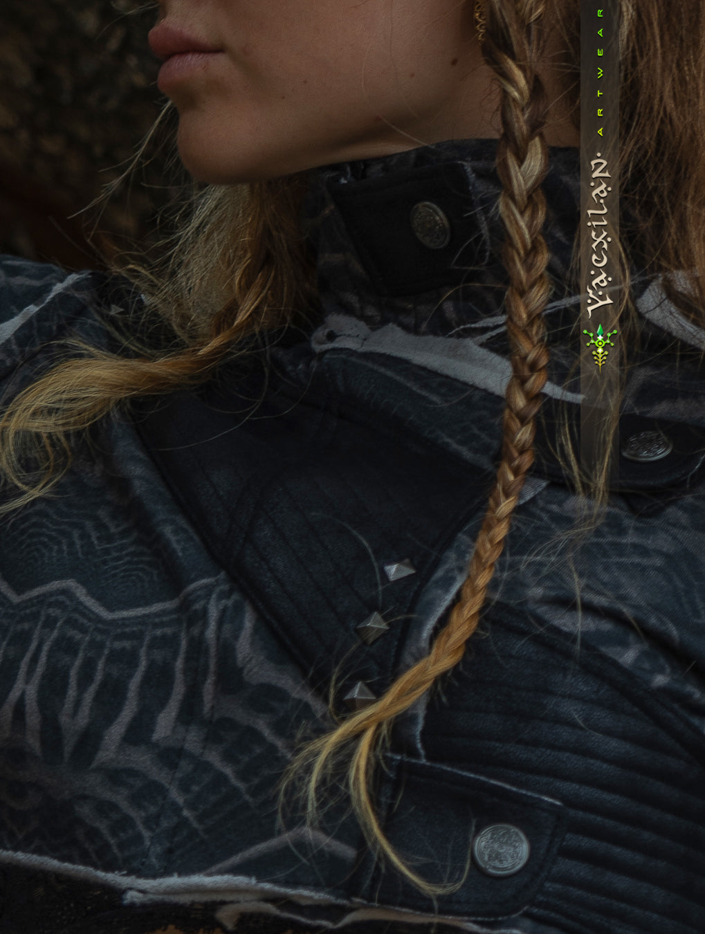Crop Jacket Woman Neotokyo Punk  / Cotton Looper Fake Leather - SANDOKAN