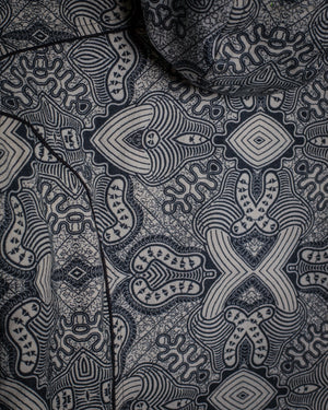 Jacket Woman / Linen Digital Print - White AFRODISIAKO