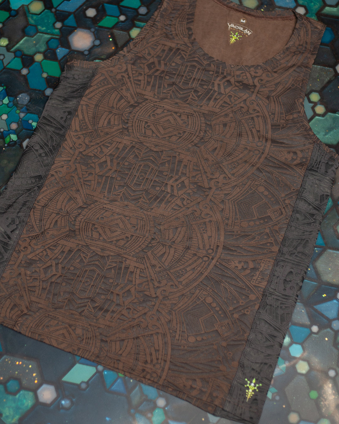 A-Tank Men / Organic Bamboo Jersey Veg Dye Veg Print - Brown POPPYFIELDS New