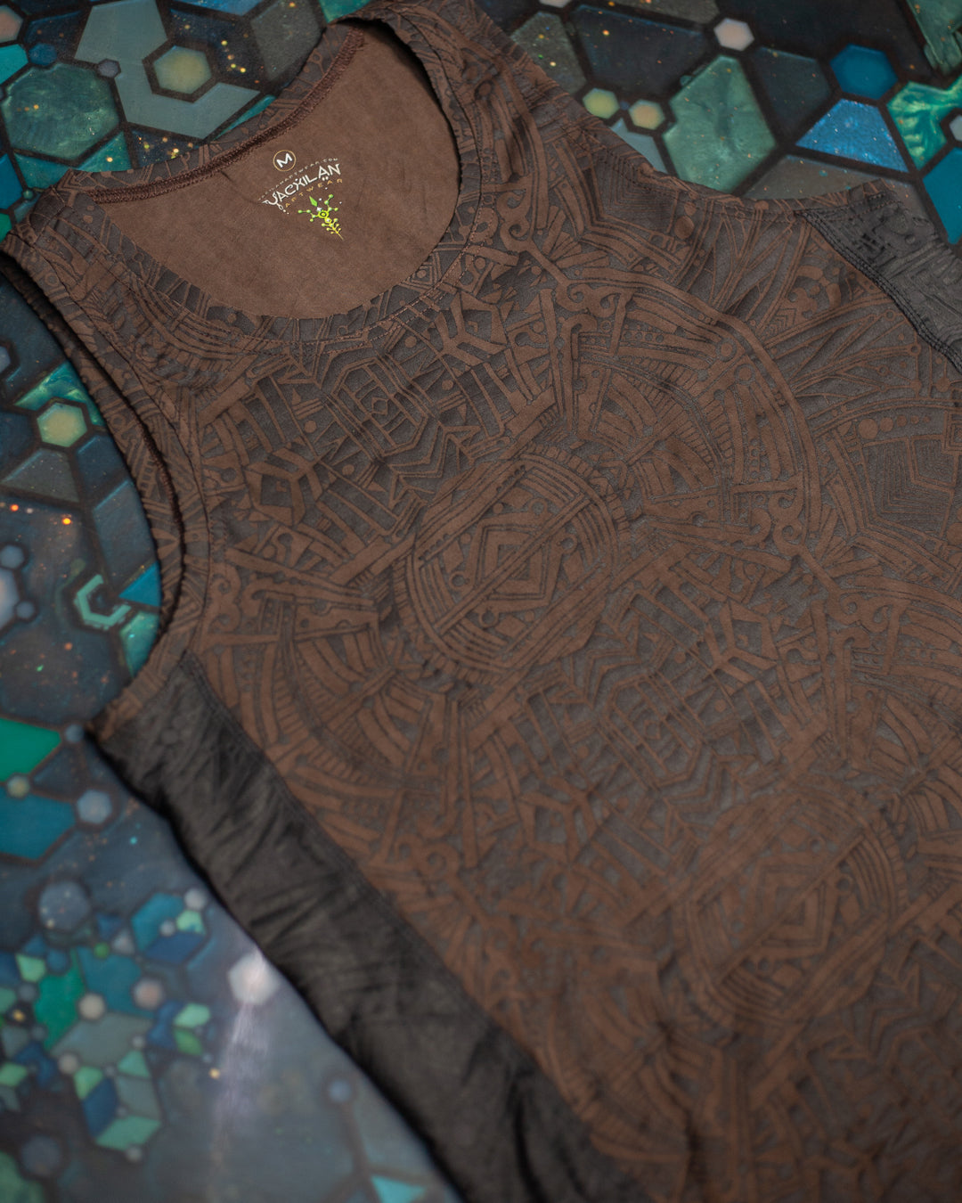 A-Tank Men / Organic Bamboo Jersey Veg Dye Veg Print - Brown POPPYFIELDS New