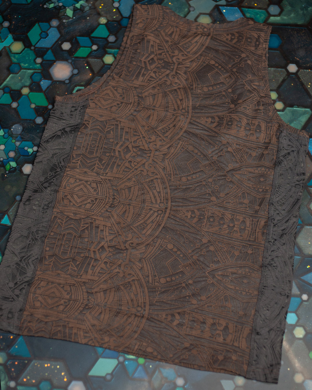A-Tank Men / Organic Bamboo Jersey Veg Dye Veg Print - Brown POPPYFIELDS New