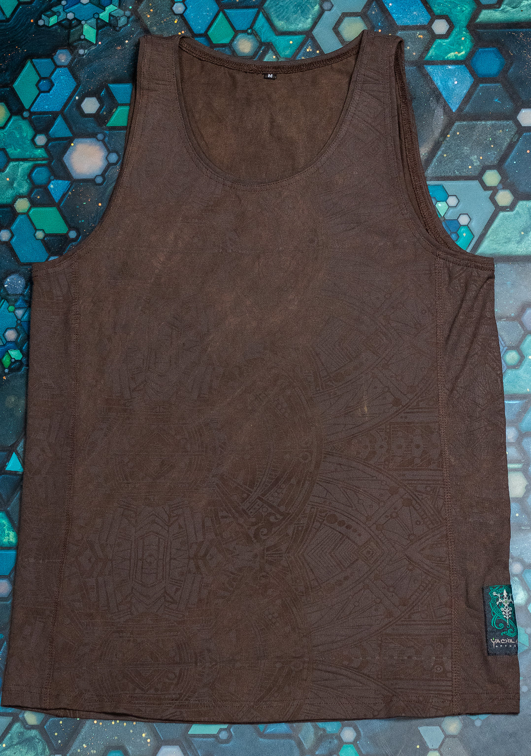 A-Tank Men / Organic Bamboo Jersey Veg Dye Veg Print - Brown POPPYFIELDS