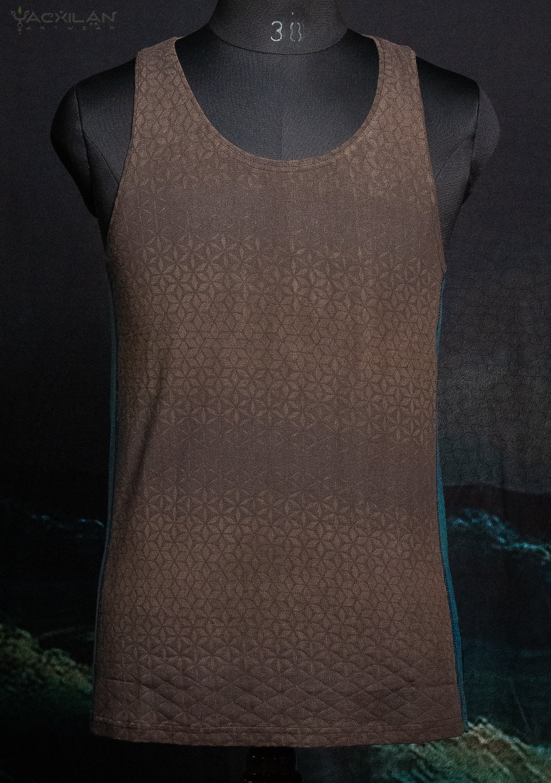 A-Tank Men / Bamboo Veg Print - Brown SANDSOTIME