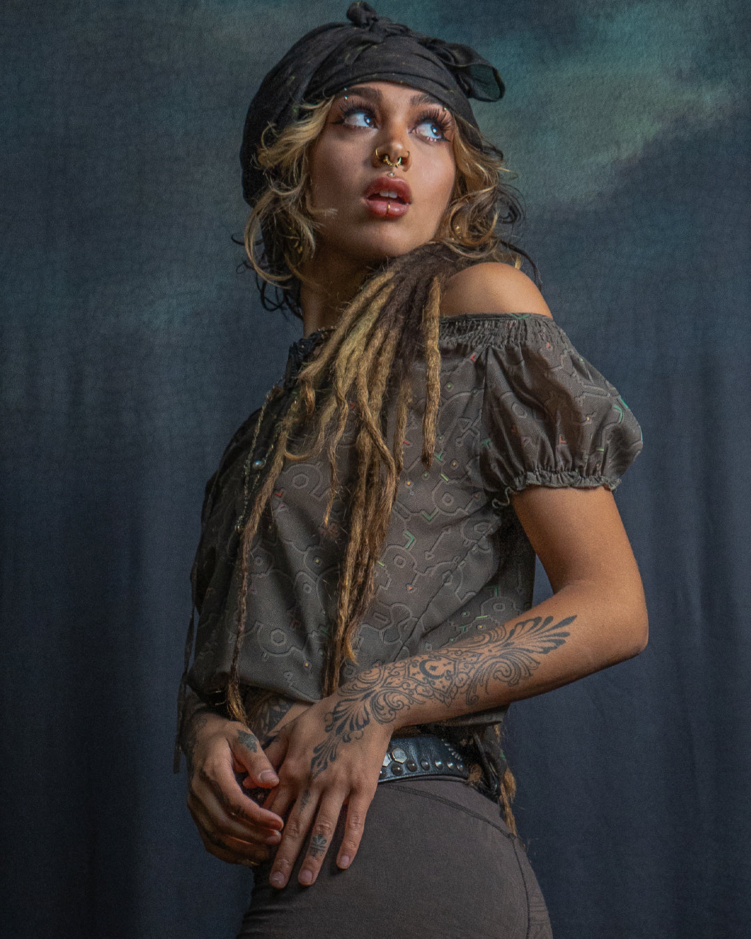 Woman Wideneck Top PIRATESSE / Voile - REBIRTH OF IKARO Earth