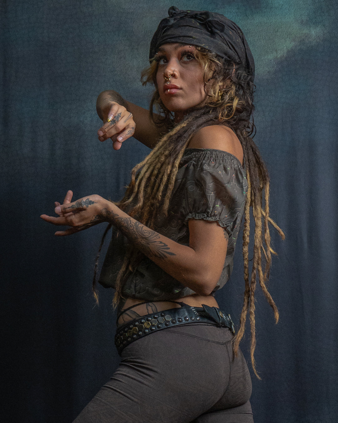 Woman Wideneck Top PIRATESSE / Voile - REBIRTH OF IKARO Earth
