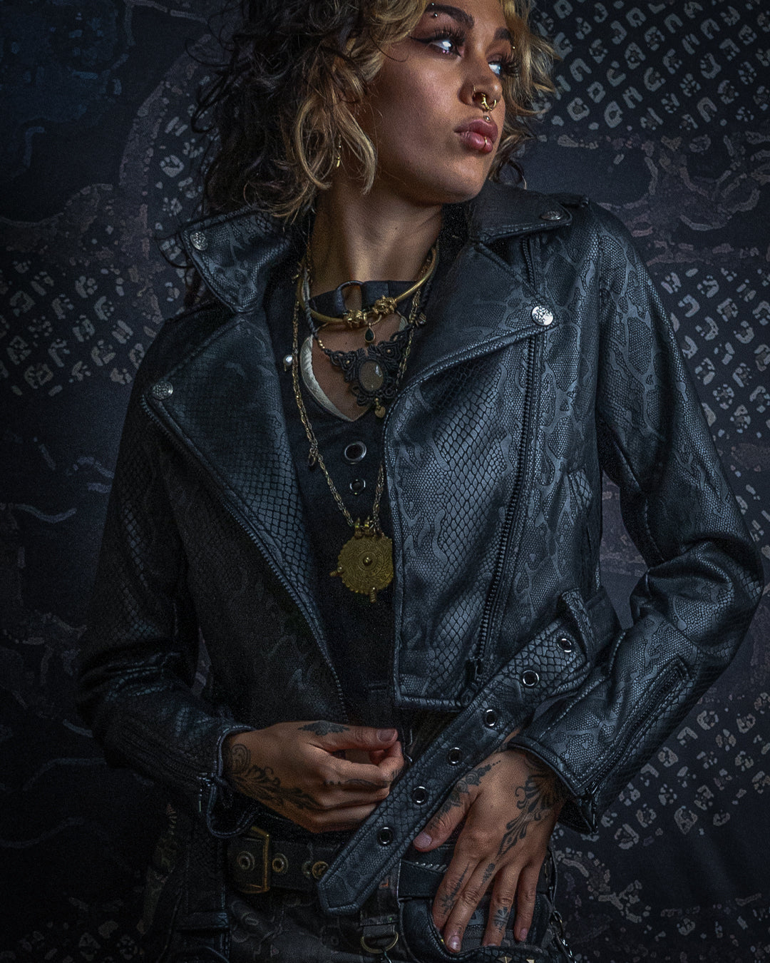 Mini Perfecto Jacket / Fake Leather - Black BOA