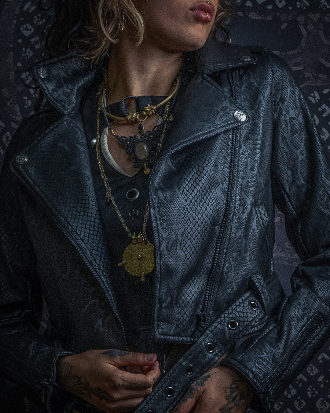 Mini Perfecto Jacket / Fake Leather - Black BOA