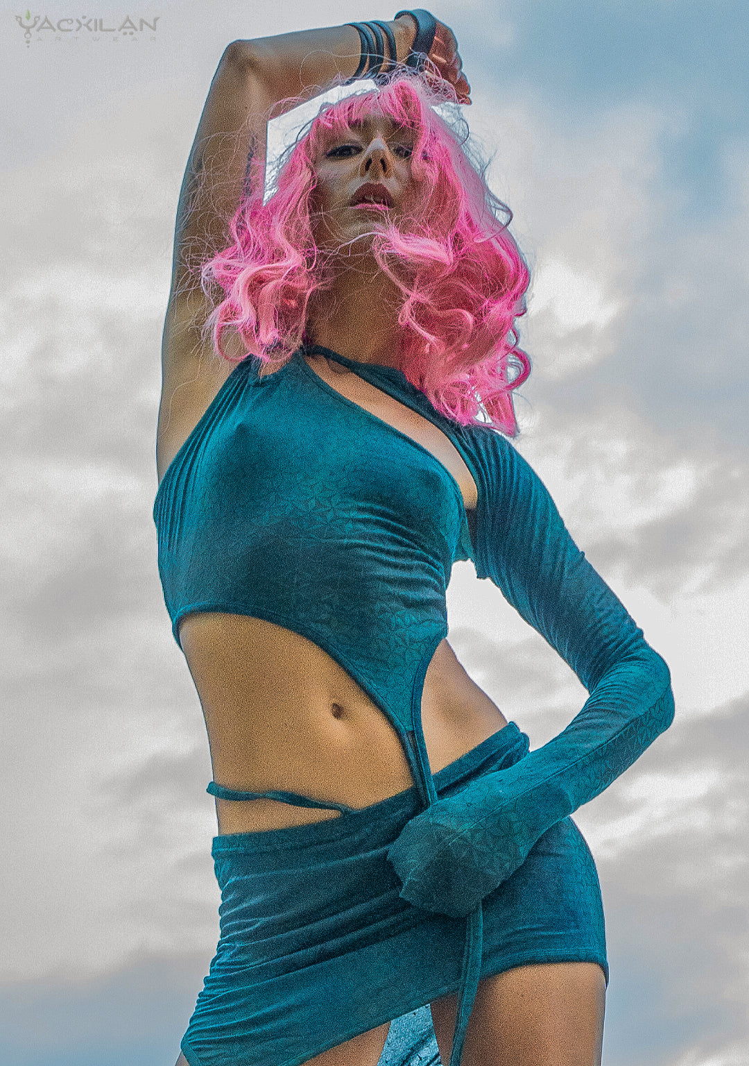 Woman Combo Atomita  / Organic Bamboo Jersey Veg Dye Veg Print - Greendigo SANDSOTIME