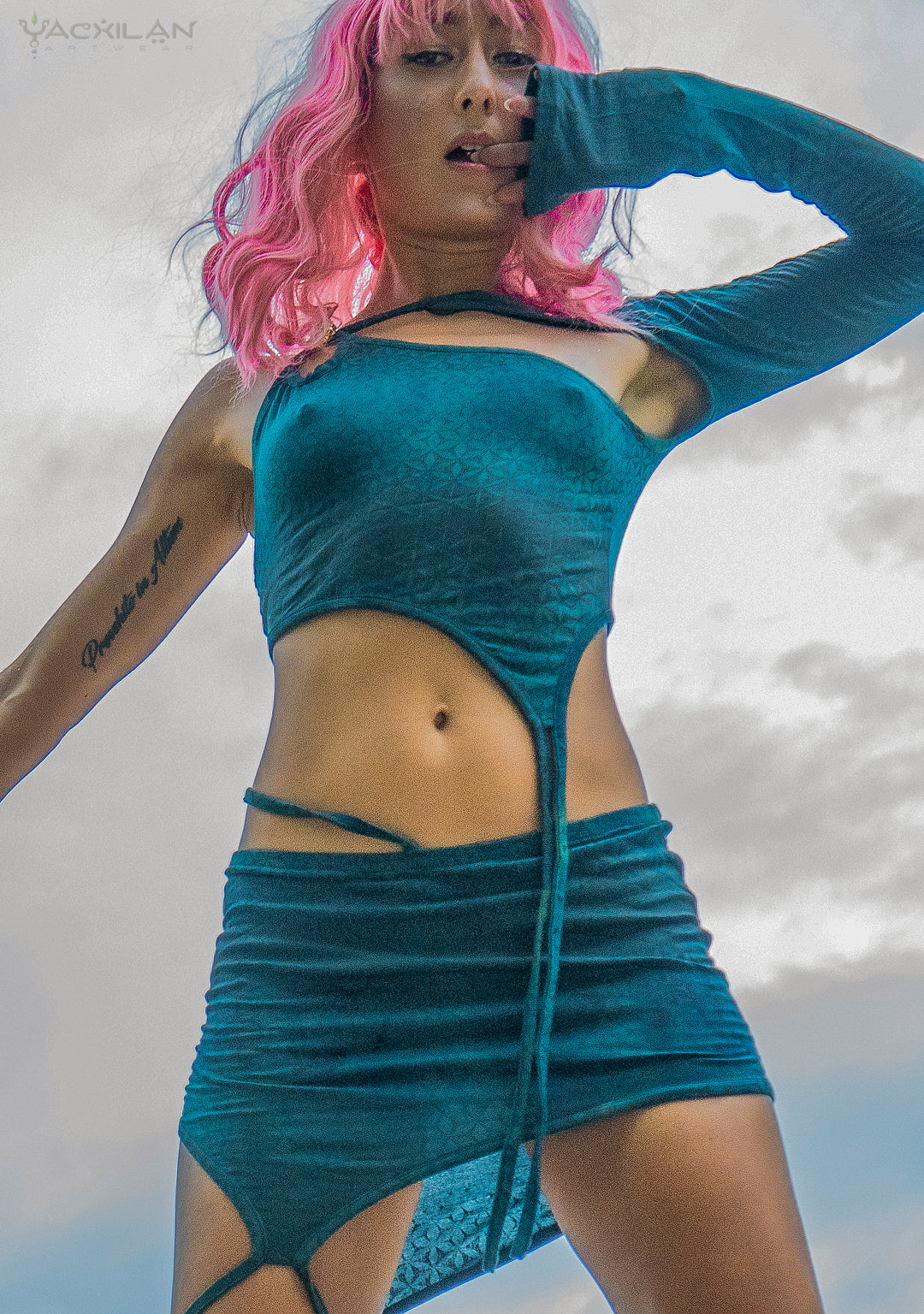 Woman Combo Atomita  / Organic Bamboo Jersey Veg Dye Veg Print - Greendigo SANDSOTIME