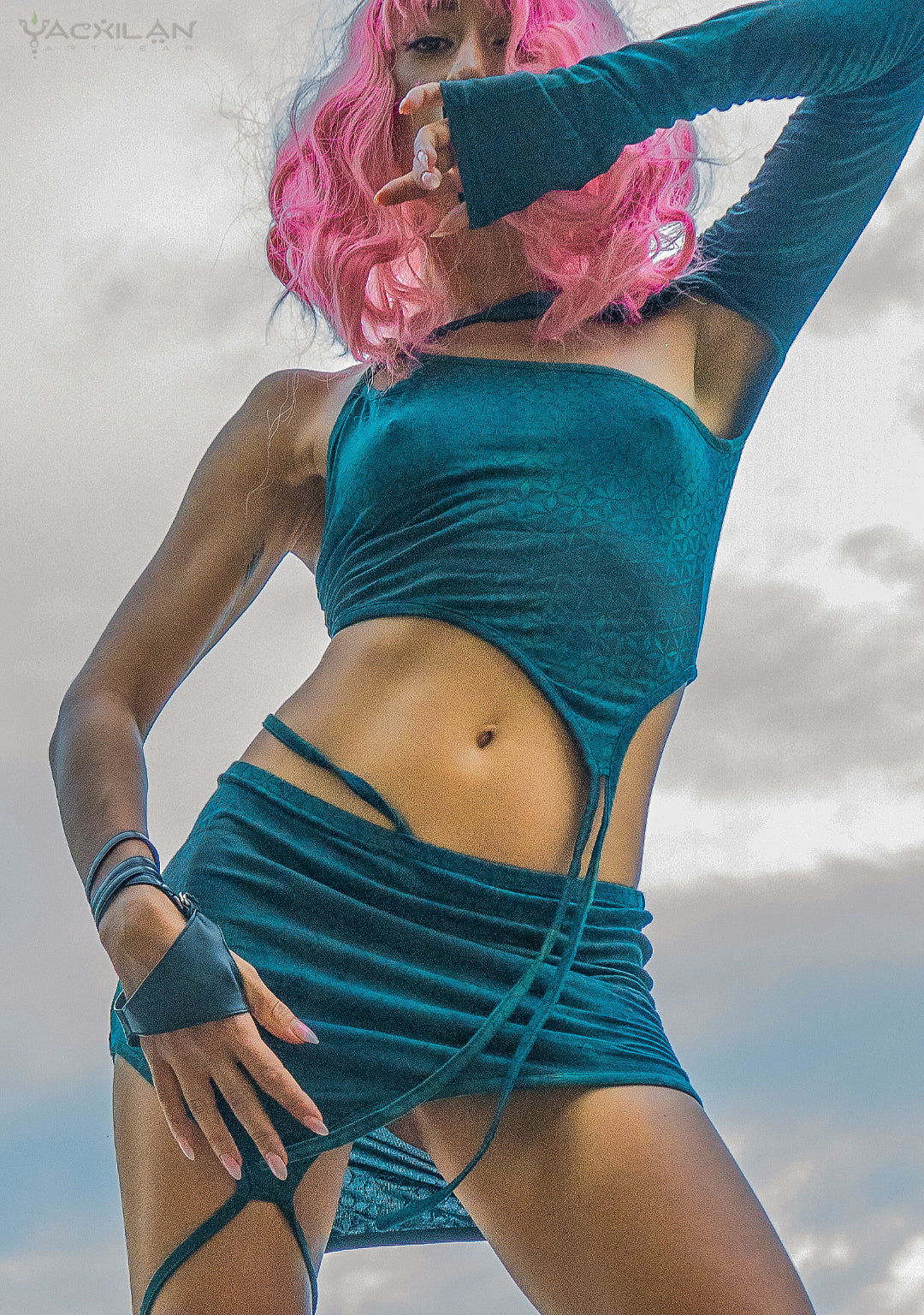 Woman Combo Atomita  / Organic Bamboo Jersey Veg Dye Veg Print - Greendigo SANDSOTIME