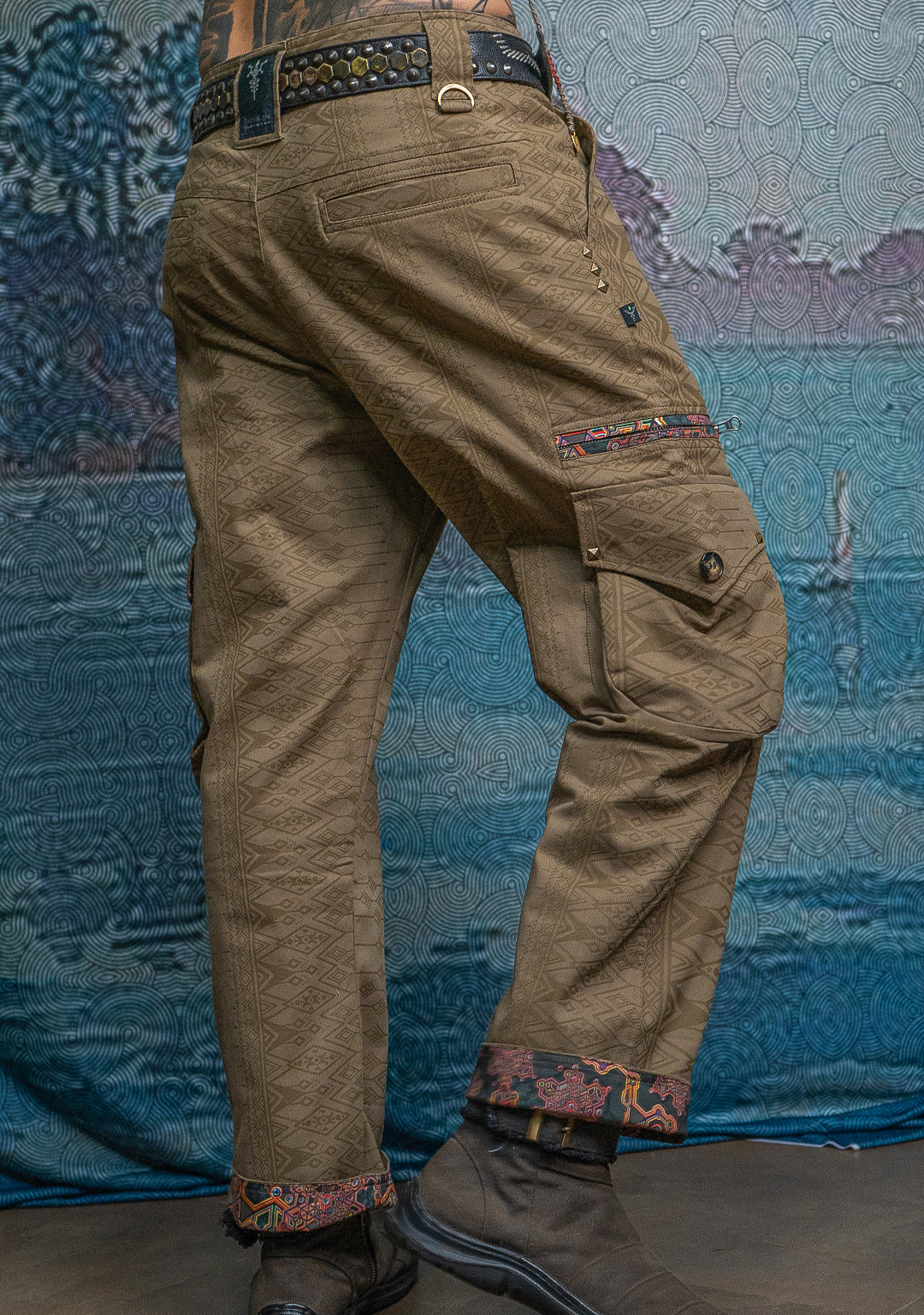 Pants Men / Baggy Pockets Cotton Twill - BOHONOX Latte