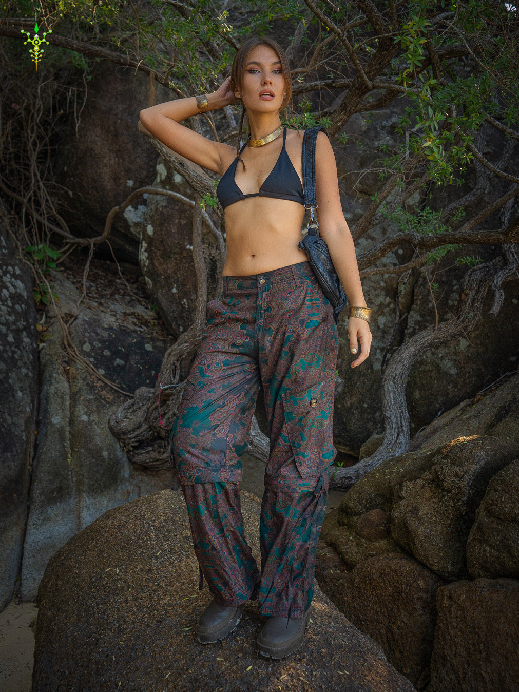 Pants Woman / Baggy Pockets Sky - ATLANTHEON Olive