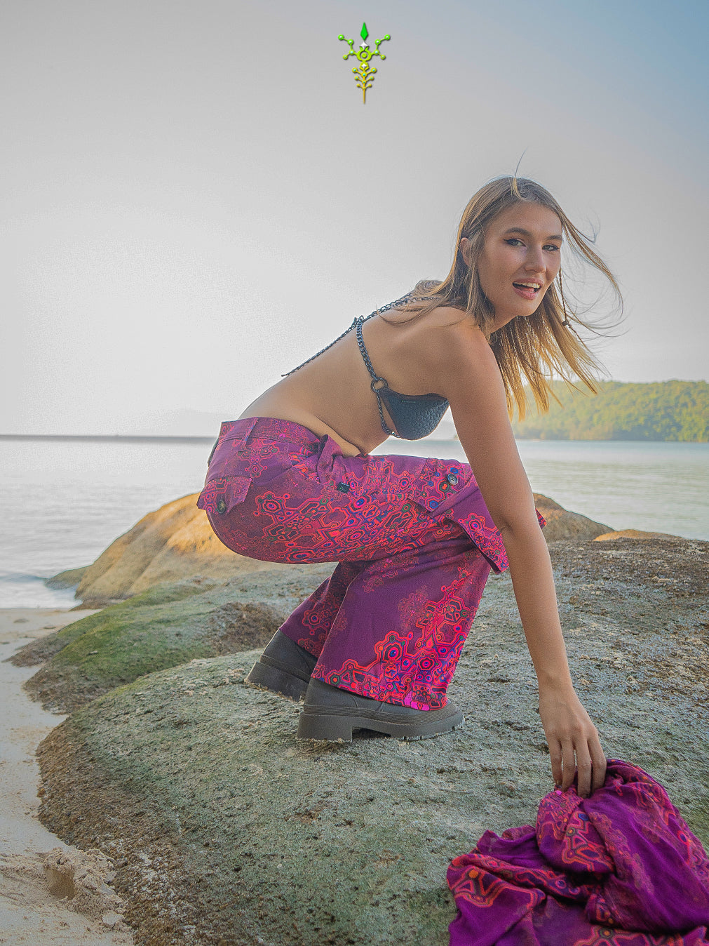 Pants Woman / Baggy Pockets Sky Velvet - PINK DEMETRIO