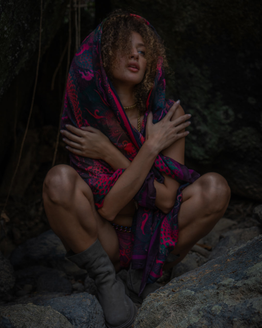 Scarf / Pareo Bamboo - FIRE DRAGONS Line