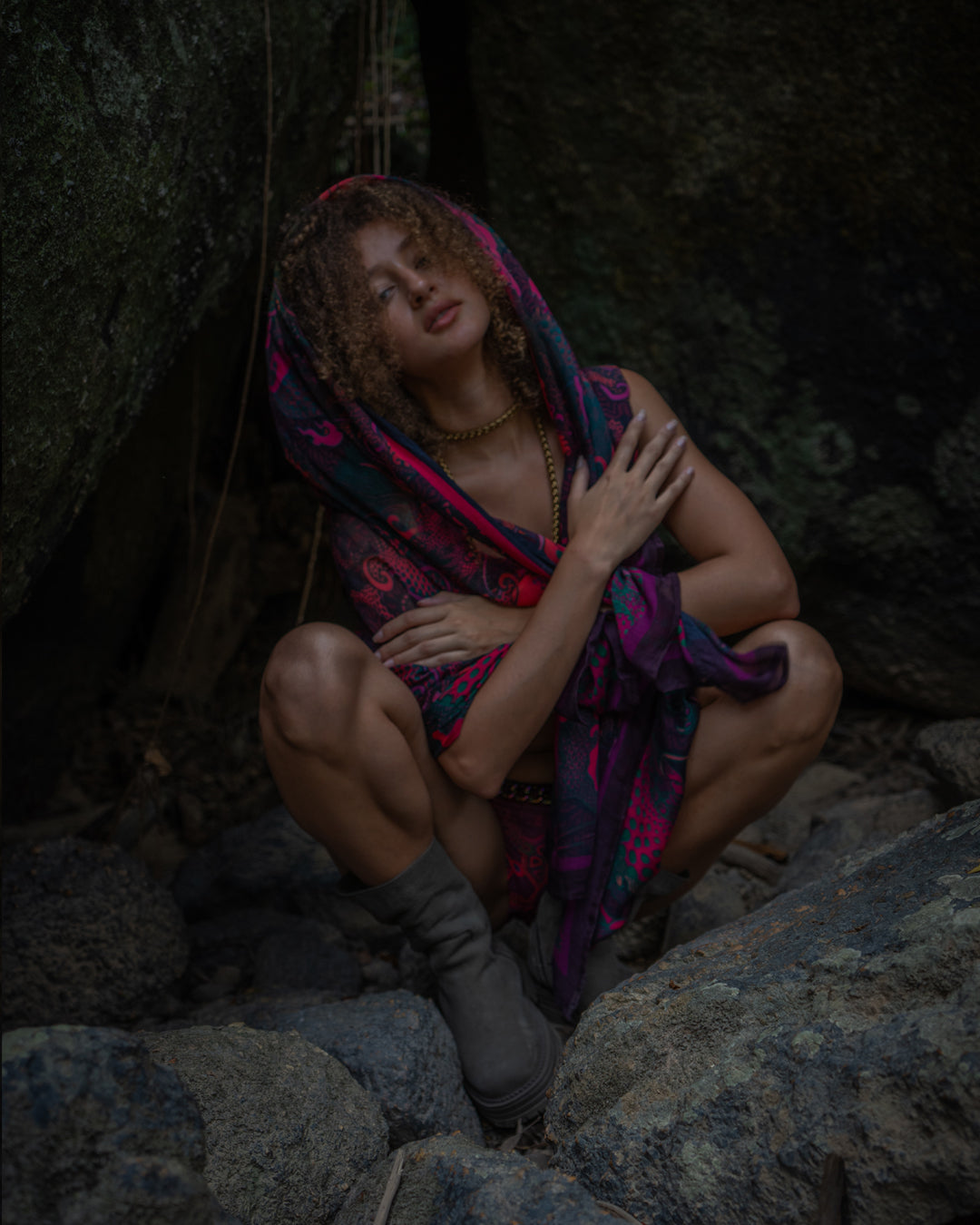Scarf / Pareo Bamboo - FIRE DRAGONS Line