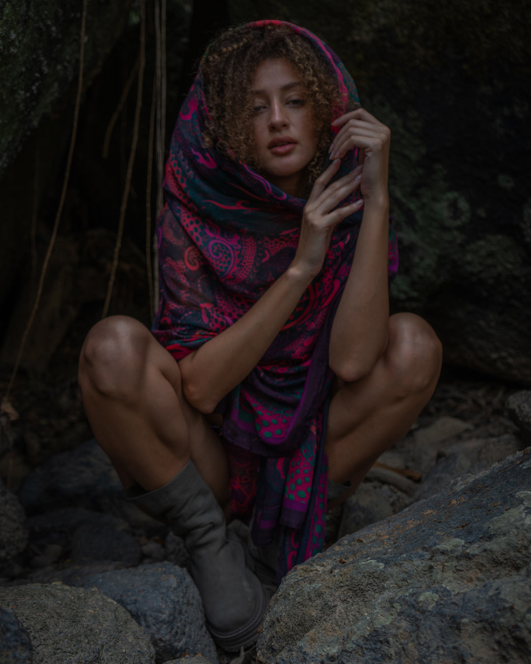 Scarf / Pareo Bamboo - FIRE DRAGONS Line