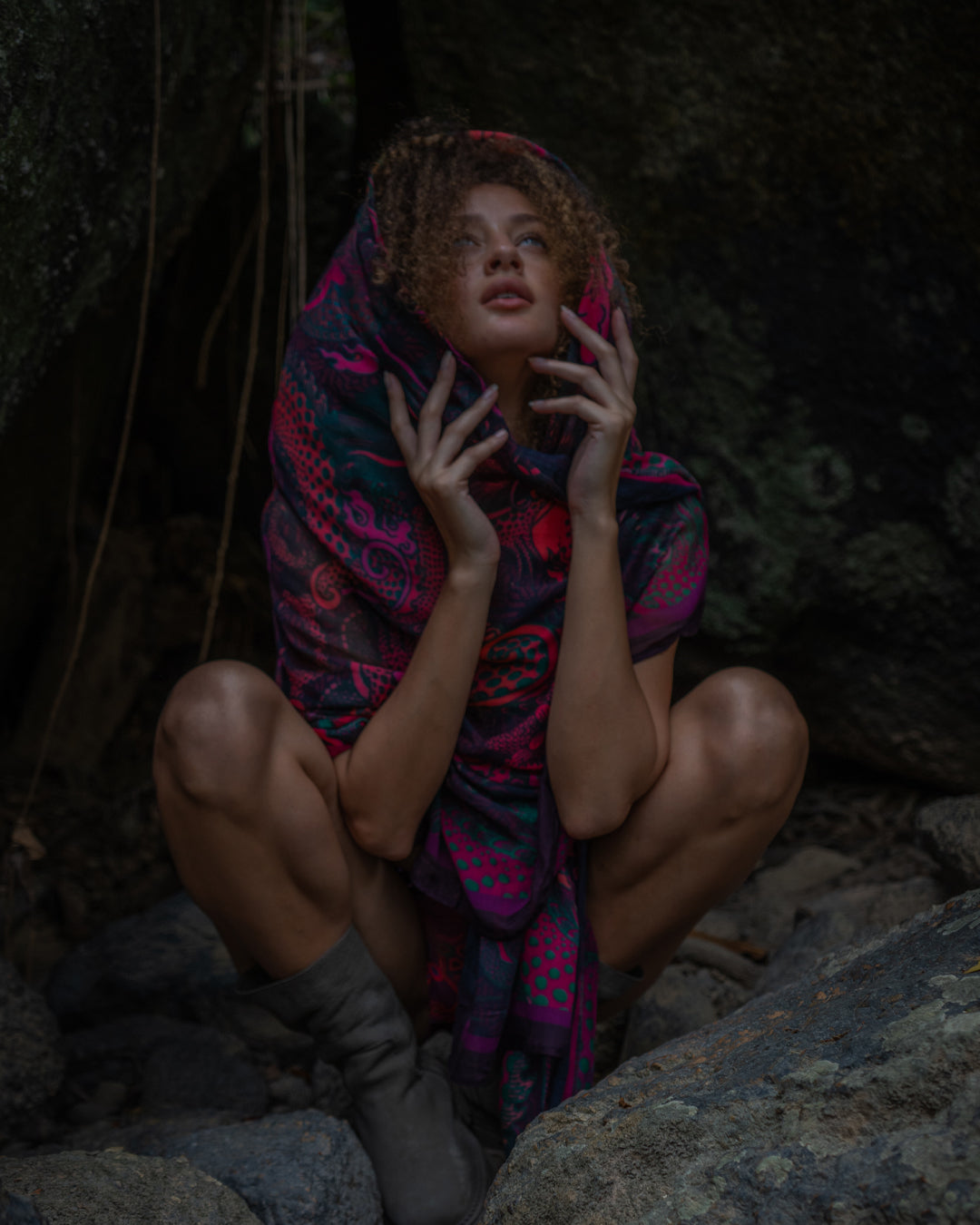 Scarf / Pareo Bamboo - FIRE DRAGONS Line