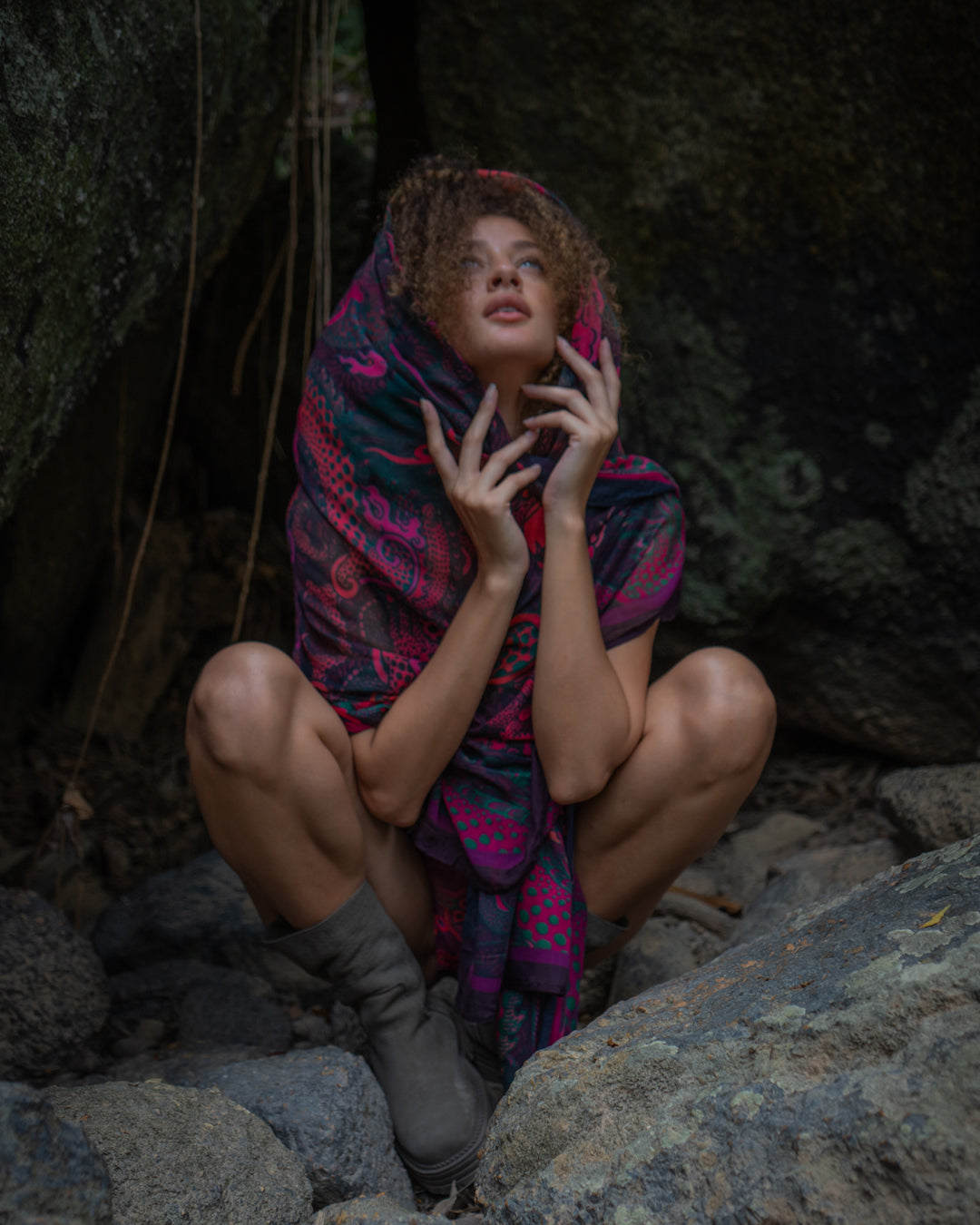 Scarf / Pareo Bamboo - FIRE DRAGONS Line