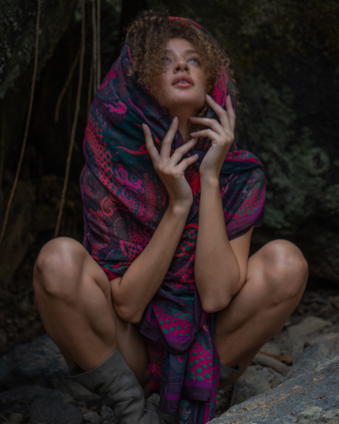 Scarf / Pareo Bamboo - FIRE DRAGONS Line
