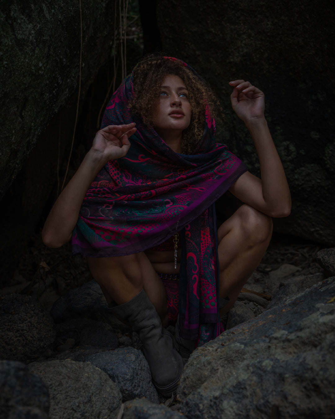 Scarf / Pareo Bamboo - FIRE DRAGONS Line