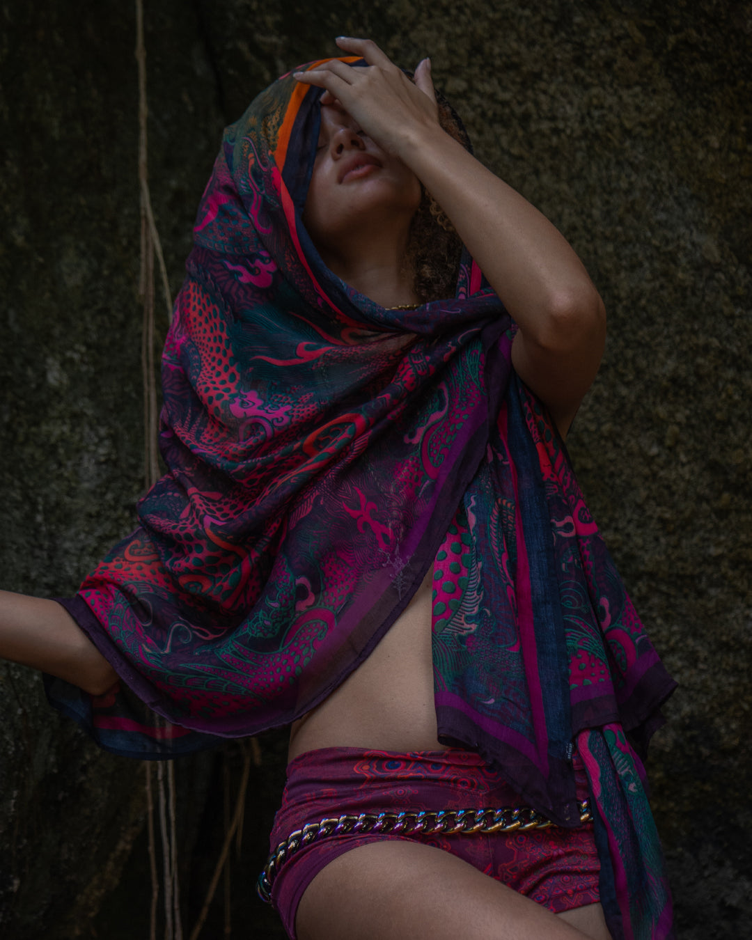 Scarf / Pareo Bamboo - FIRE DRAGONS Line