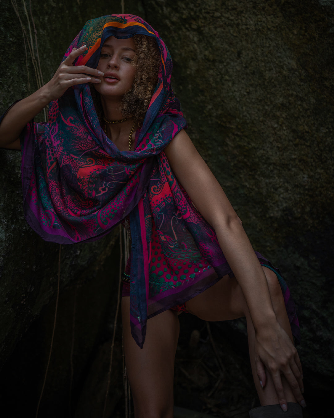 Scarf / Pareo Bamboo - FIRE DRAGONS Line