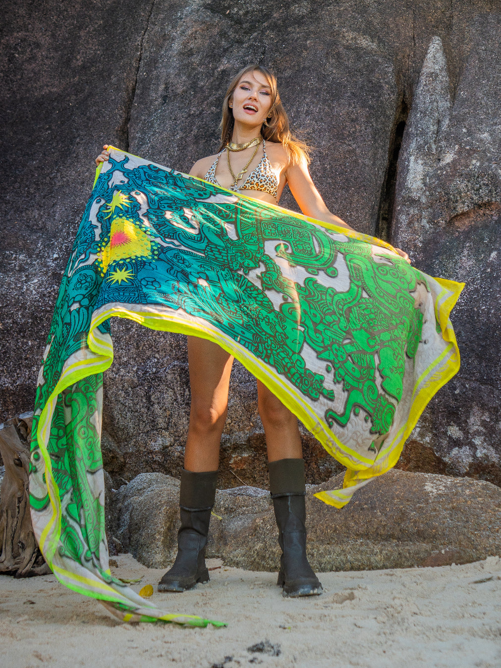 Scarf / Pareo Bamboo - JADEMAYANS SUNSET Double