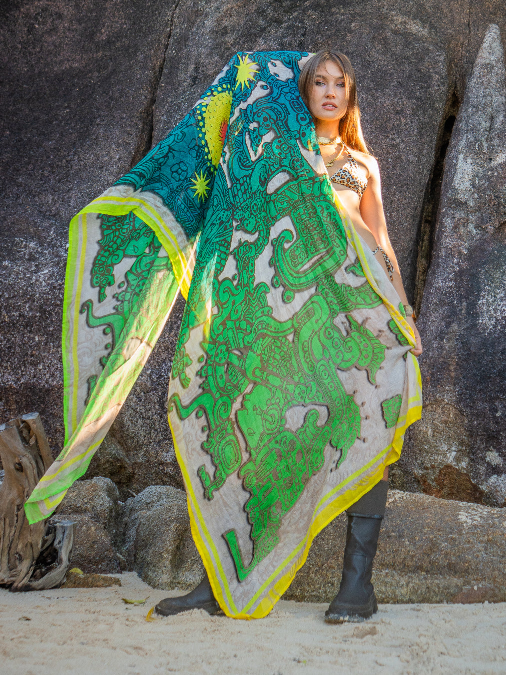 Scarf / Pareo Bamboo - JADEMAYANS SUNSET Double