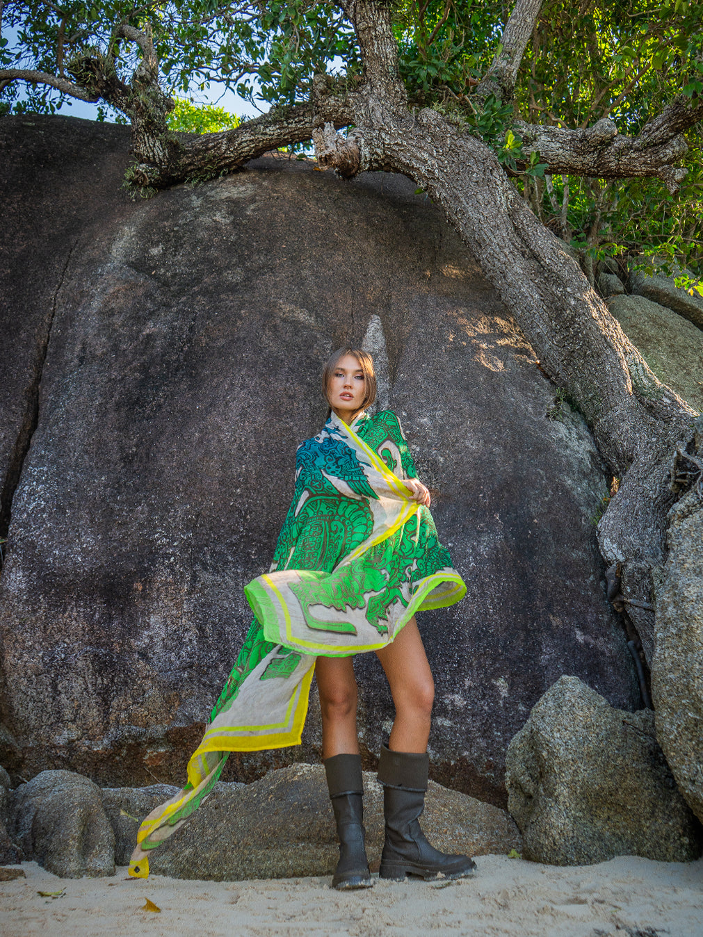 Scarf / Pareo Bamboo - JADEMAYANS SUNSET Double