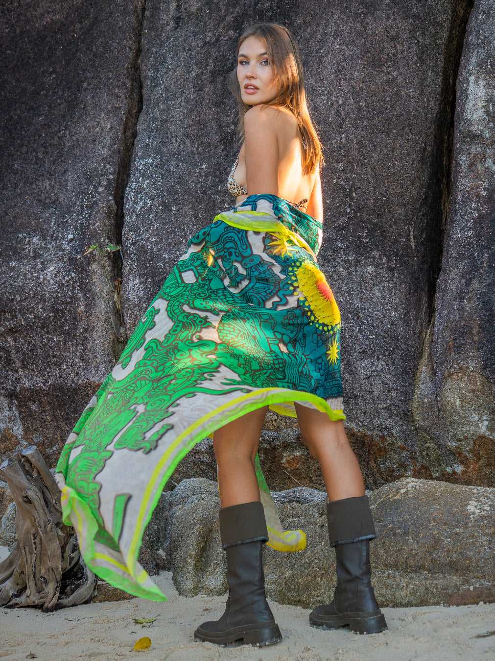 Scarf / Pareo Bamboo - JADEMAYANS SUNSET Double