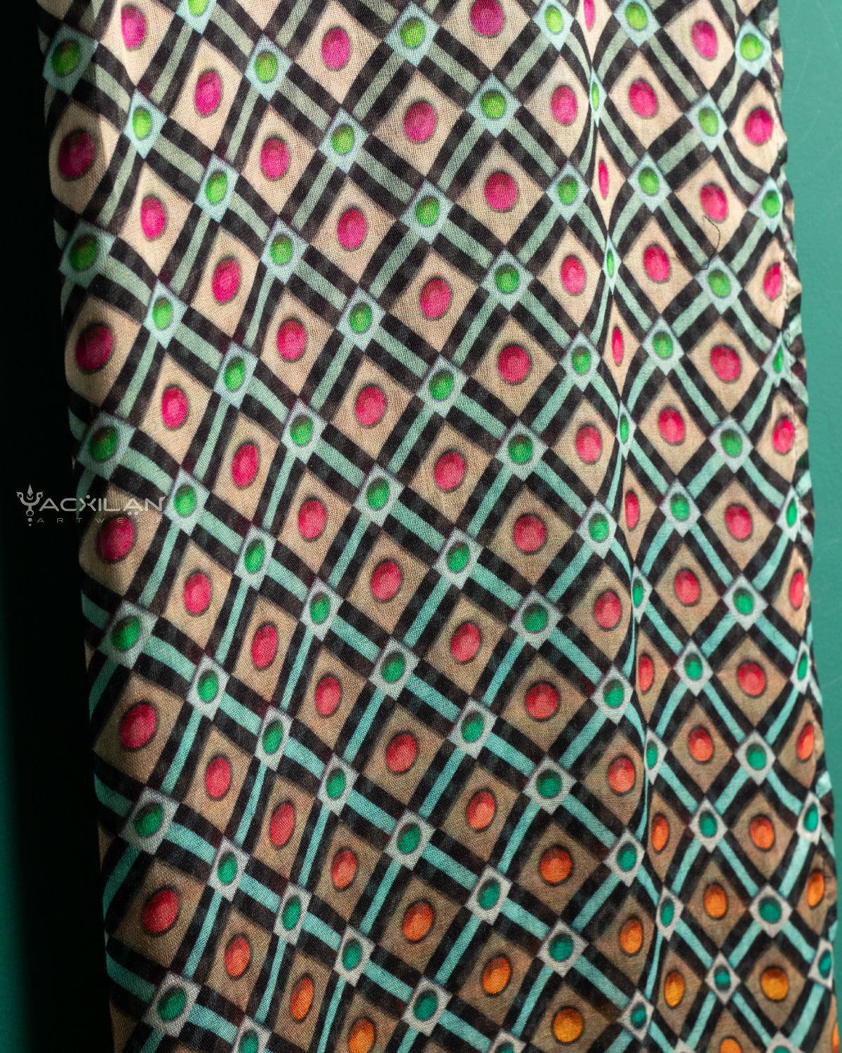 Scarf / Pareo Bamboo - STRAWBERRY ICE - Yacxilan Artwear