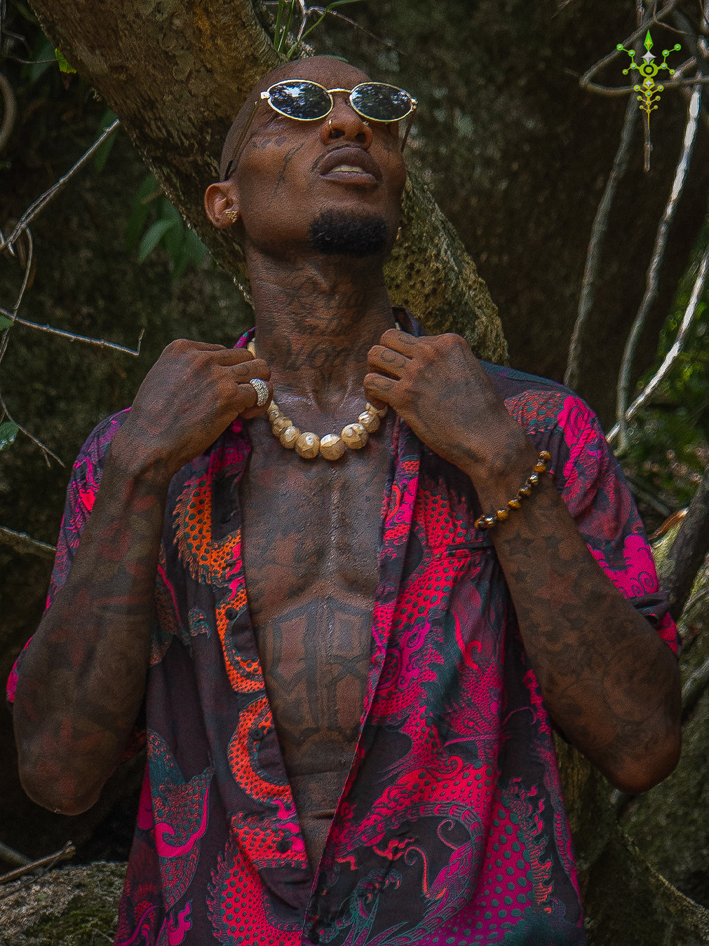Shirt Men Half Sleeves / Bamboo - FIRE DRAGONS