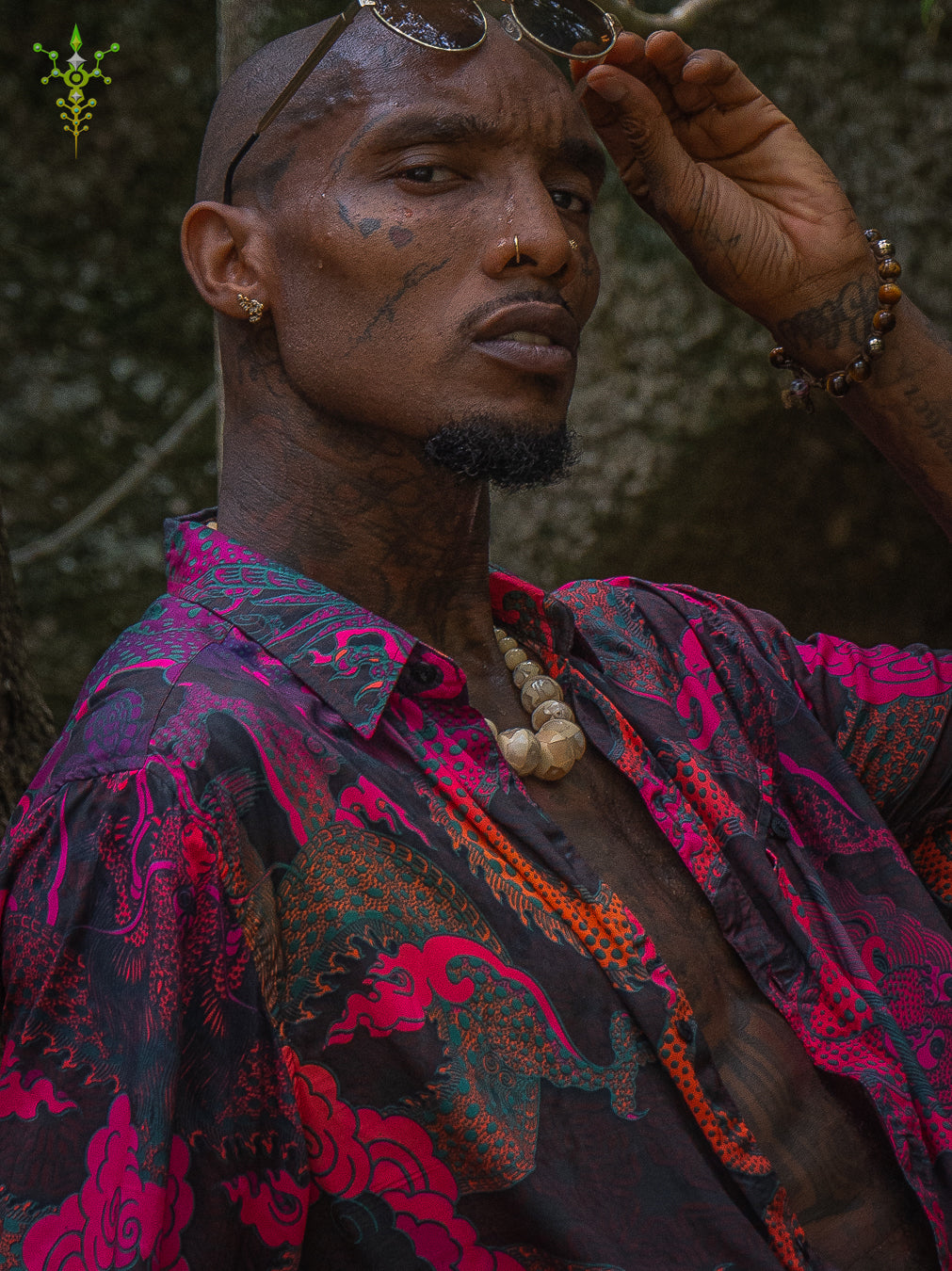 Shirt Men Half Sleeves / Bamboo - FIRE DRAGONS