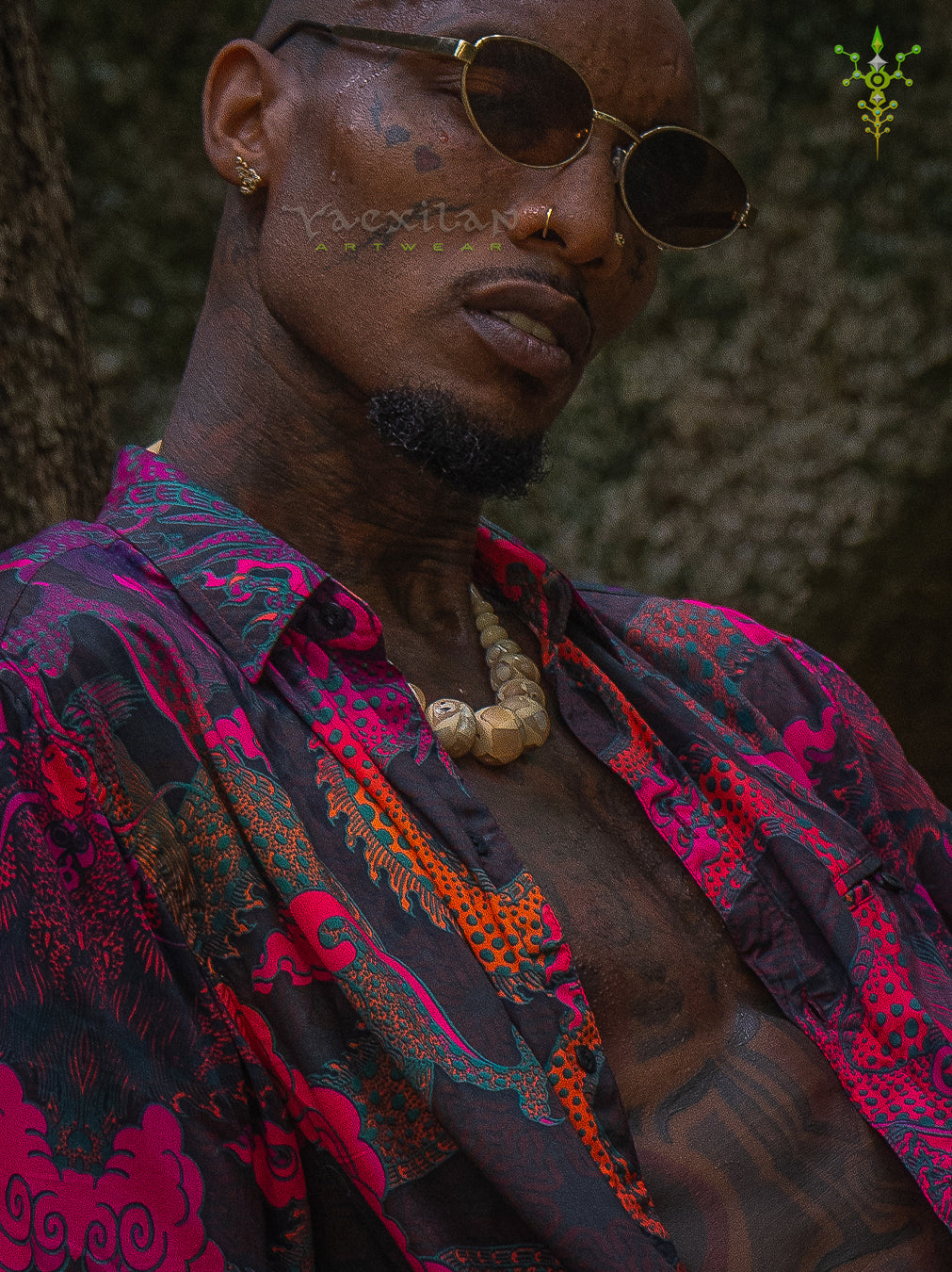 Shirt Men Half Sleeves / Bamboo - FIRE DRAGONS