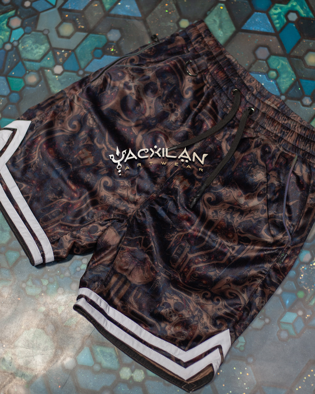 Boxing Short White Mountains Men / Velvet Fawn - SKULLOHOLICS