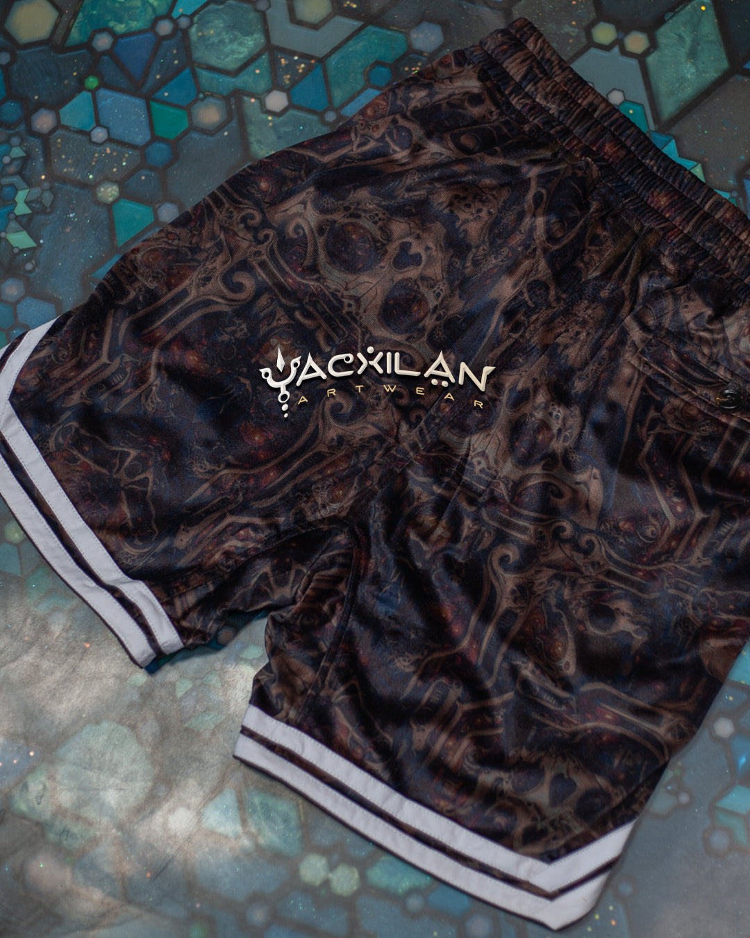 Boxing Short White Mountains Men / Velvet Fawn - SKULLOHOLICS